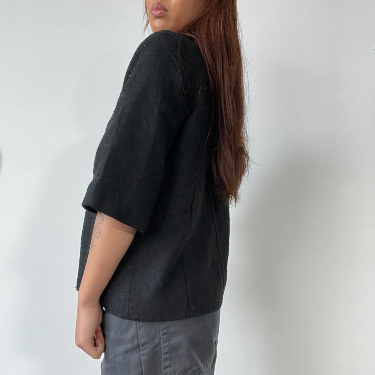 Black Boxy Collared Peacoat