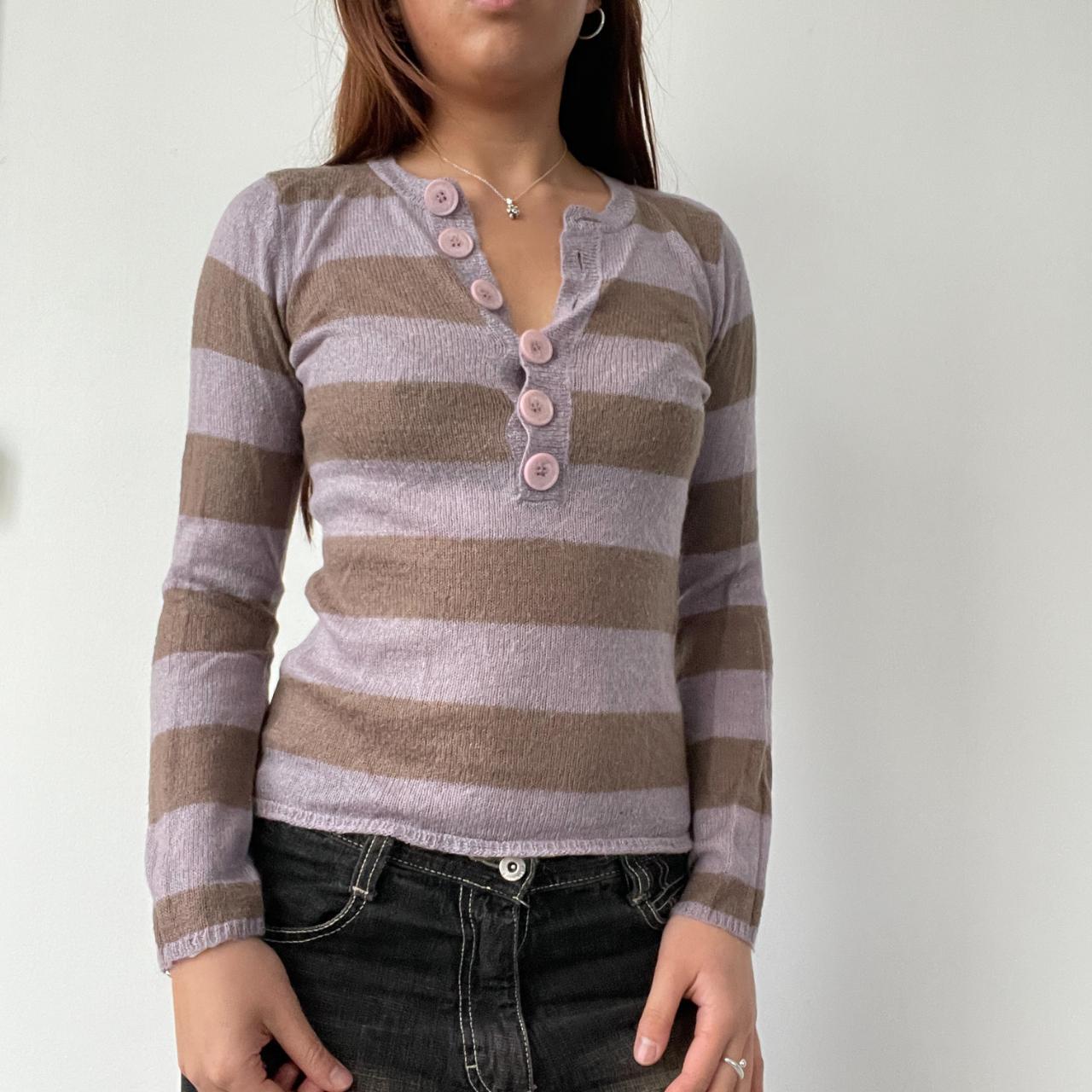 Brown/Purple Stripy Jumper Top