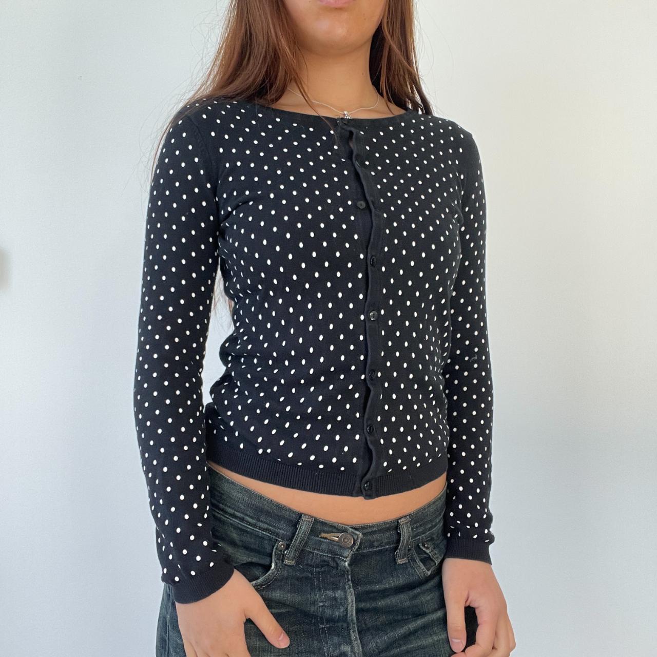 Black/White Polka Dot Cardigan