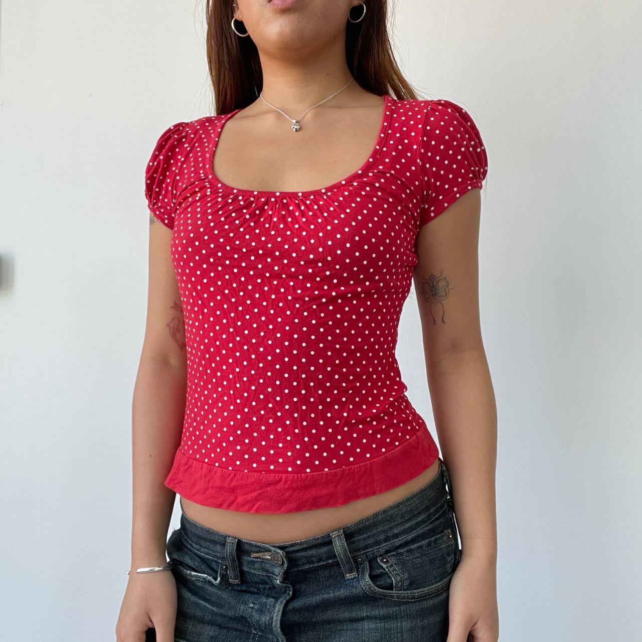 Red Polka Dot Babydoll Top
