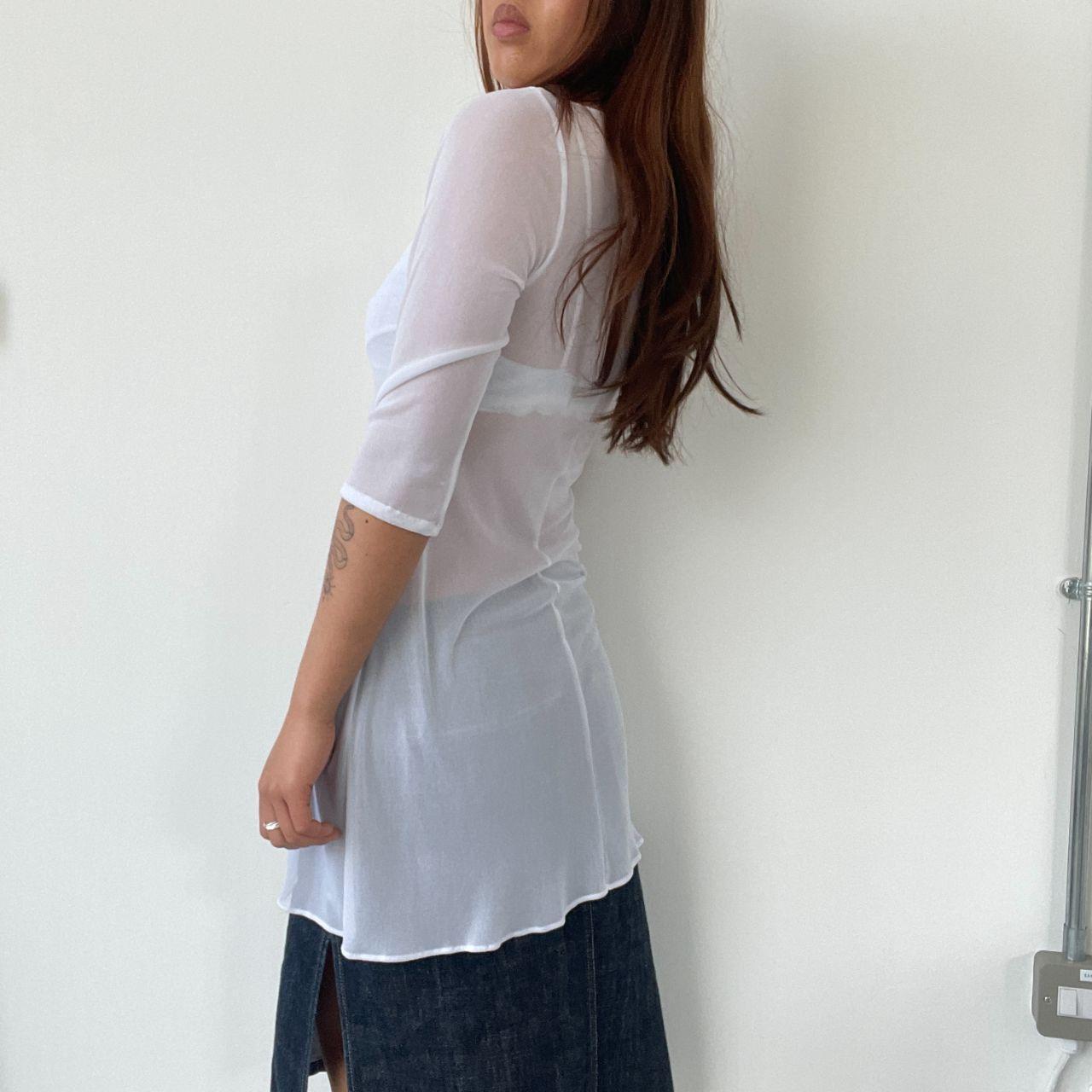 White Sheer Dress Top