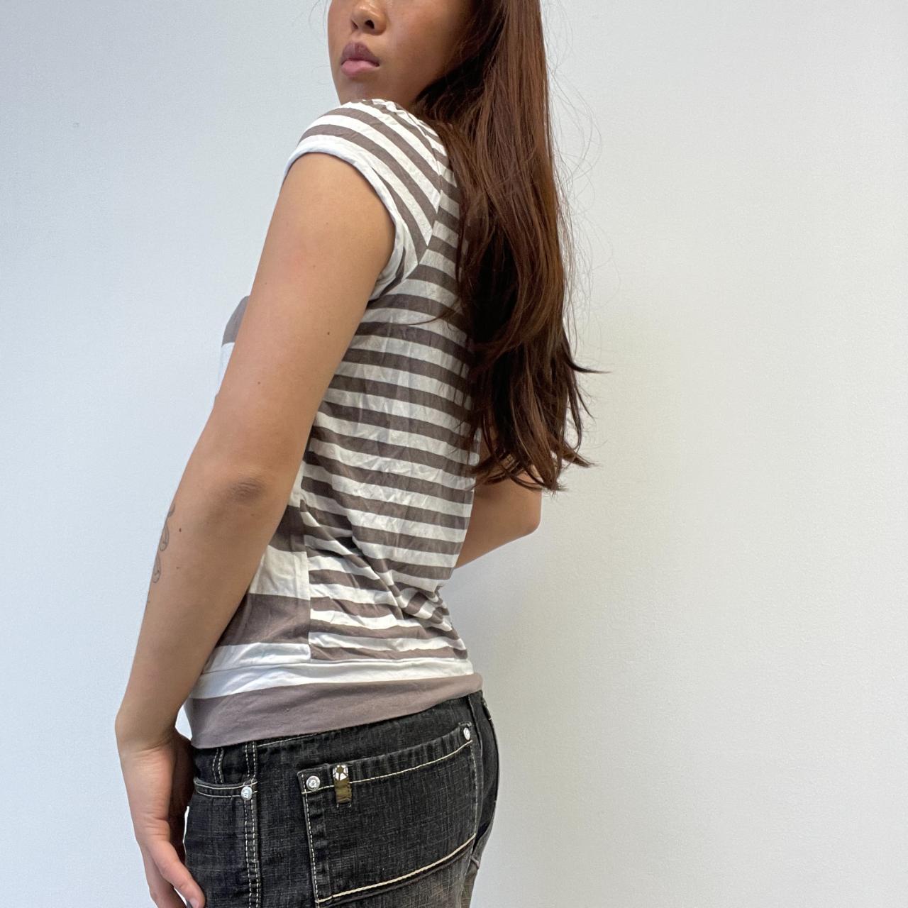 Brown/White Stripy Top