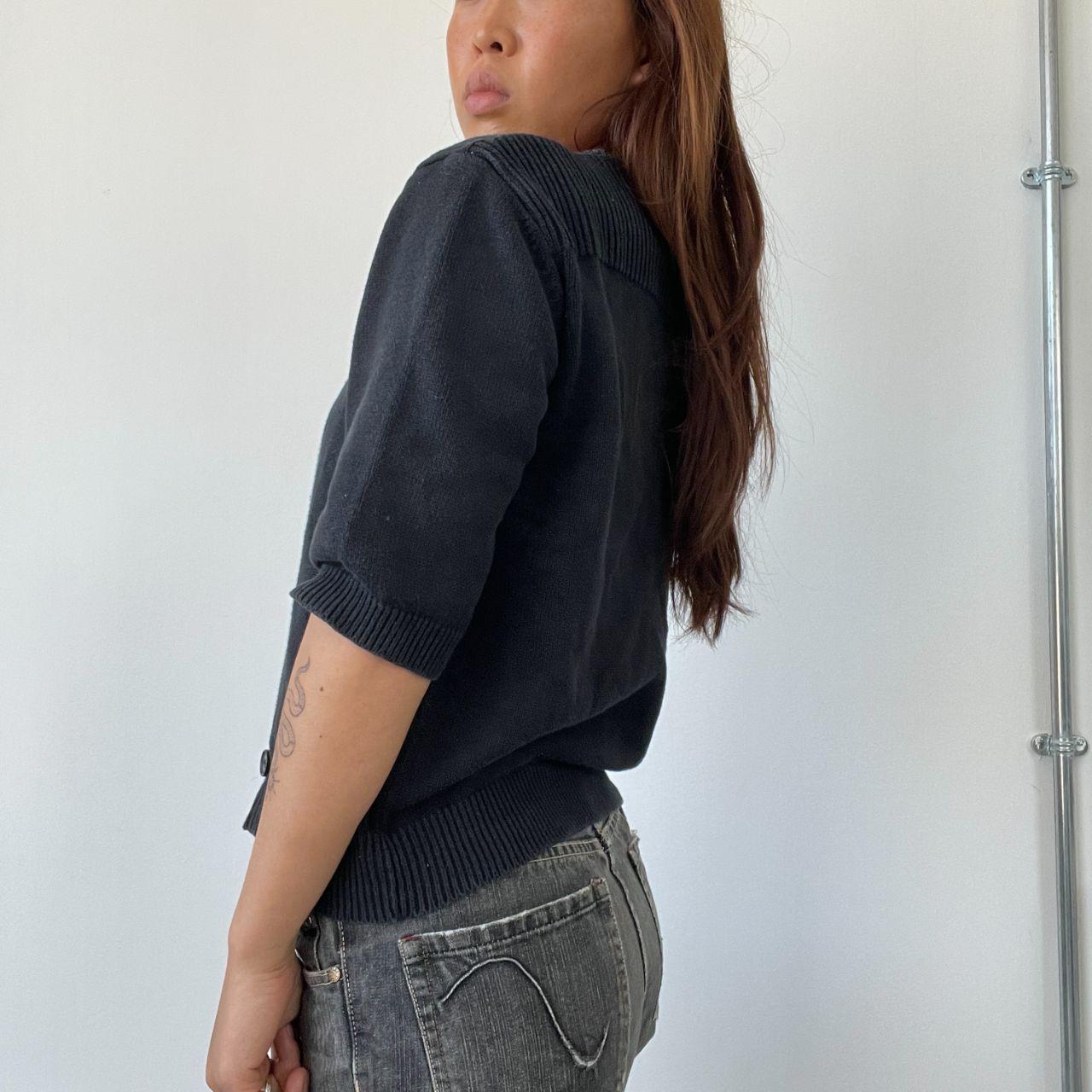 Black Knitted Cardigan Top