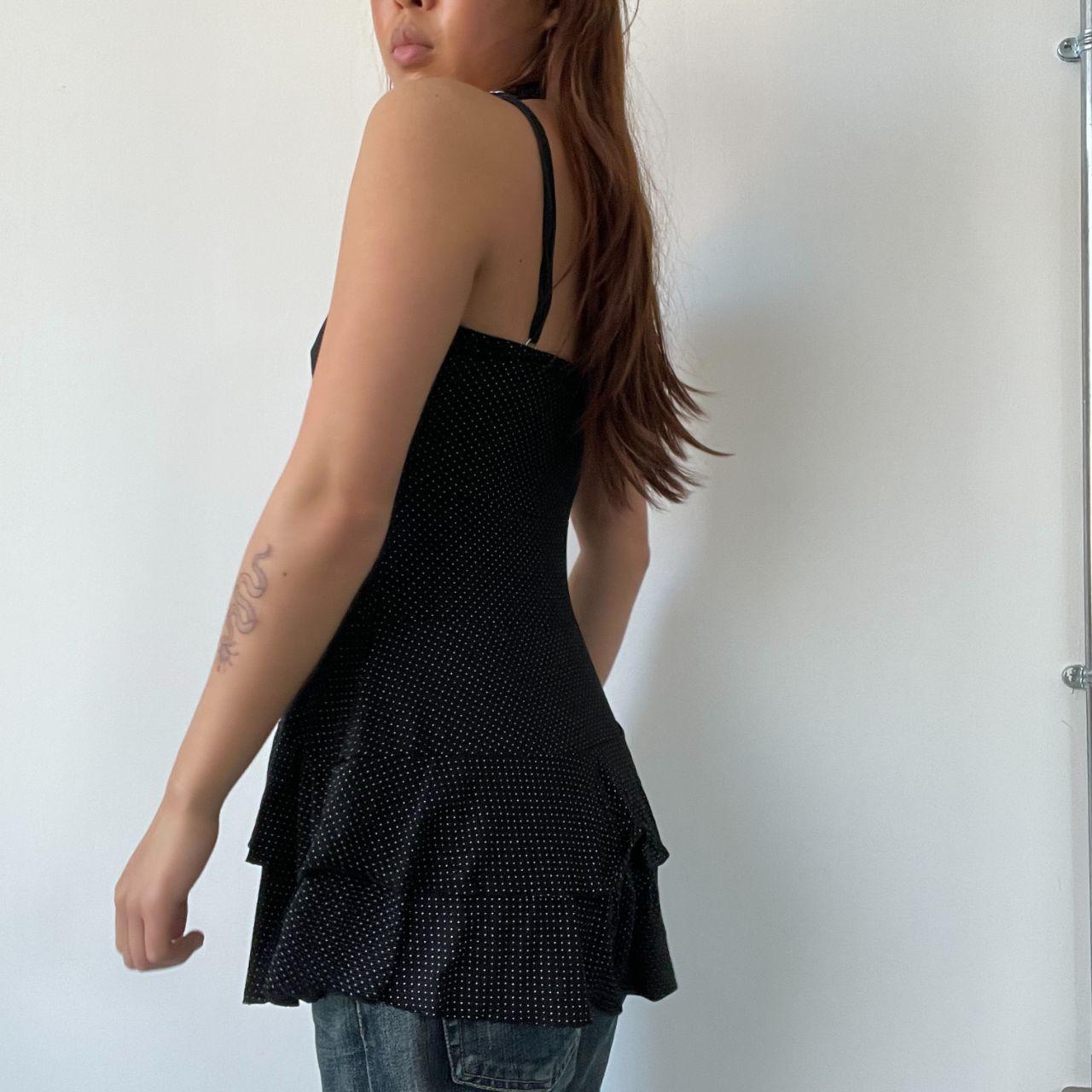 Black Polka Dot Dress Top