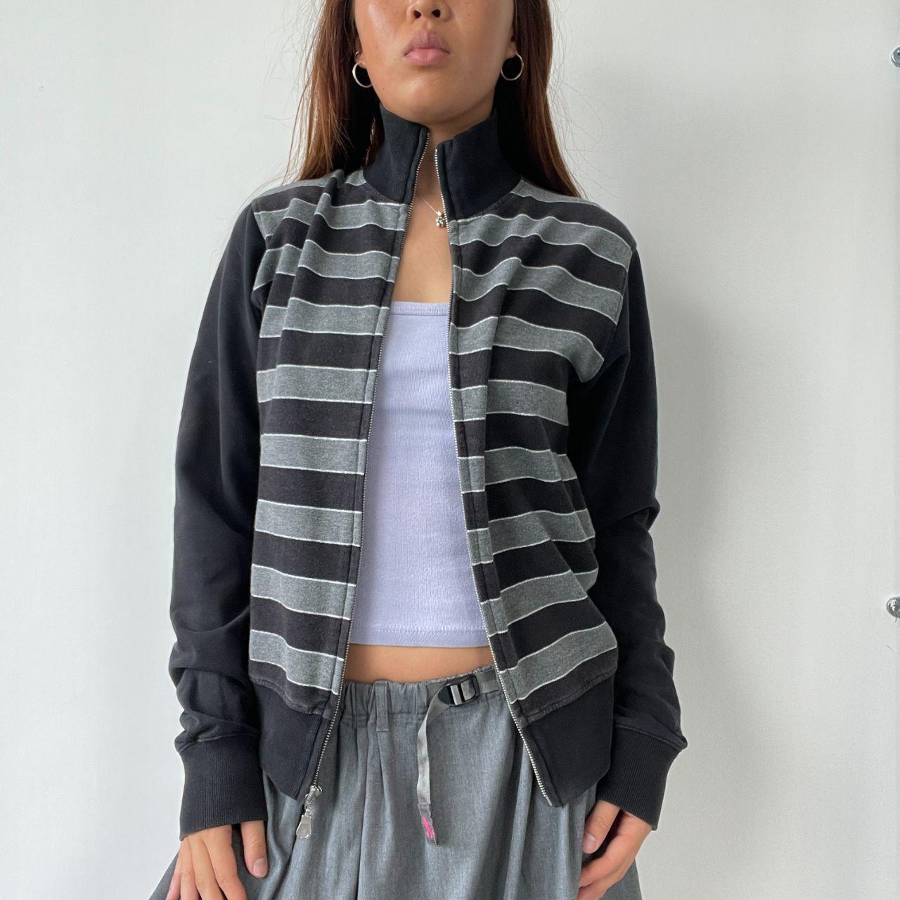 Black/Grey Stripy Track Jacket