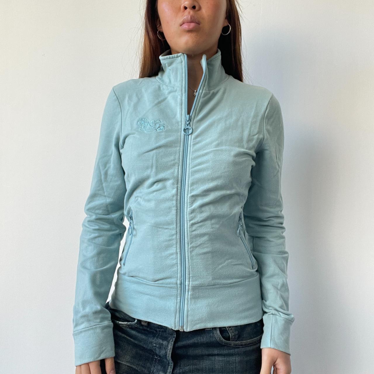 Baby Blue Embroidered Track Jacket