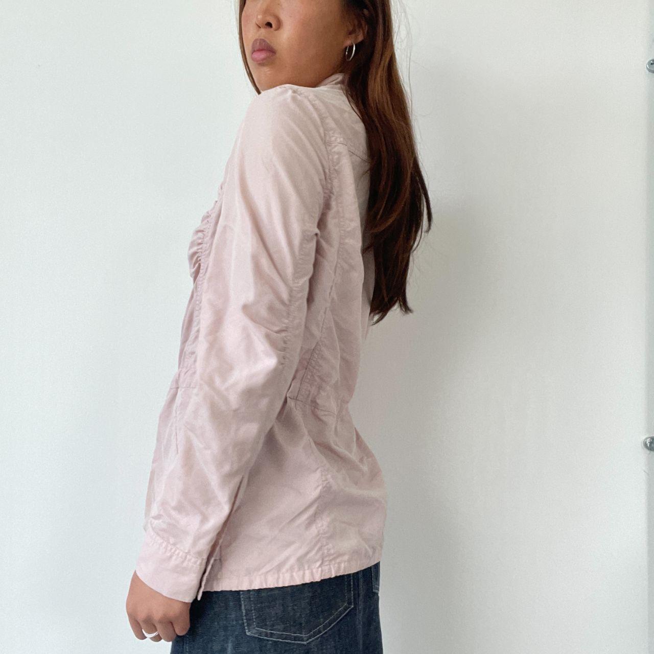 Baby Pink Ruched Utility Jacket