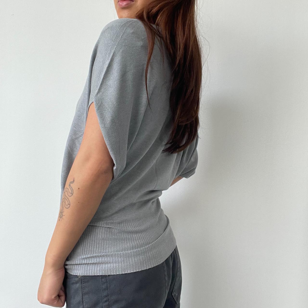 Grey Slouchy Knitted Top