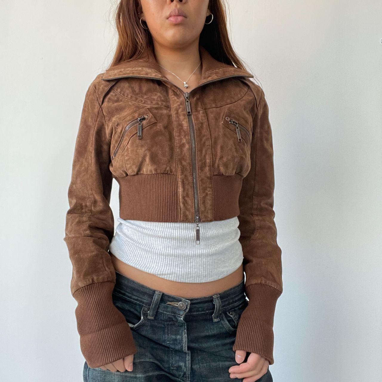 Brown Suede Cropped Jacket