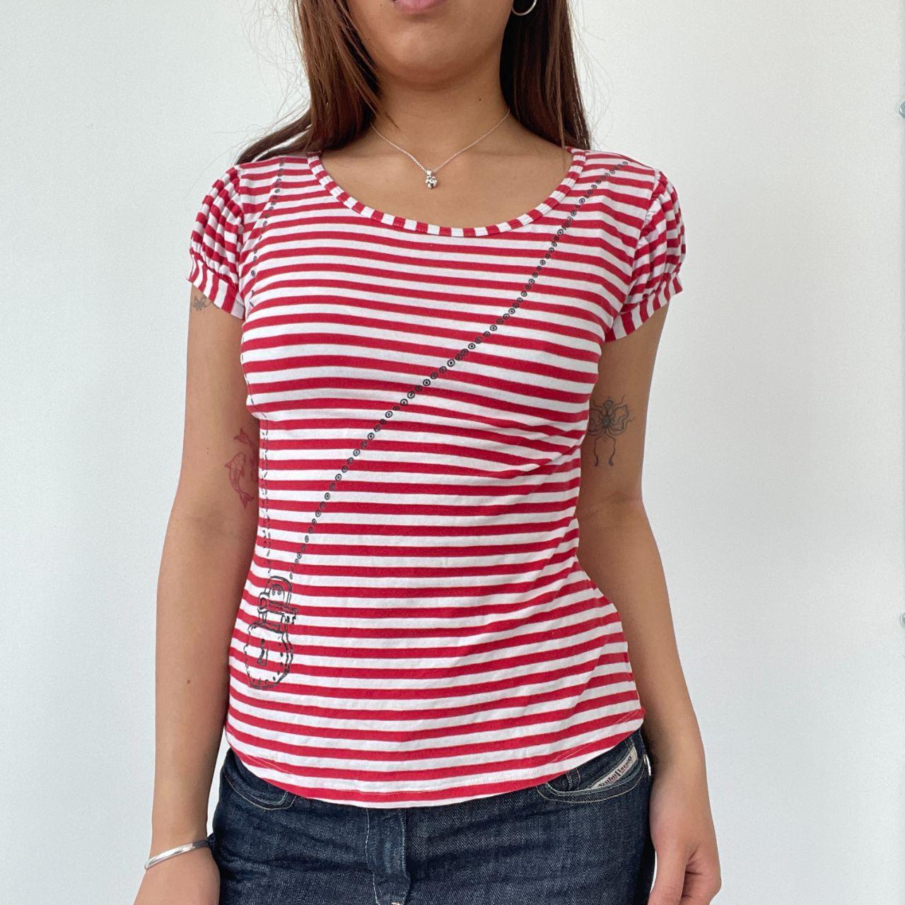 Red/White Stripy Baby Tee