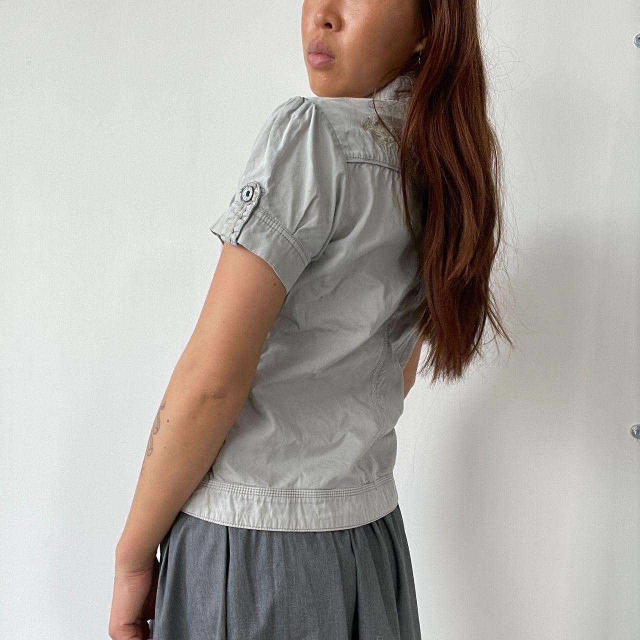 Light Grey Utility Shirt Top