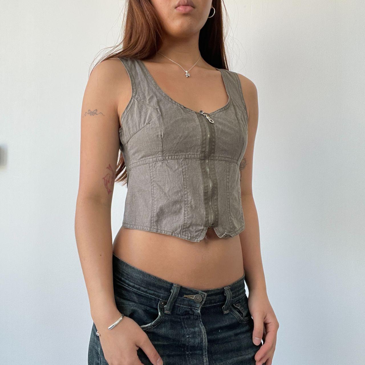 Brown Cropped Bustier Top