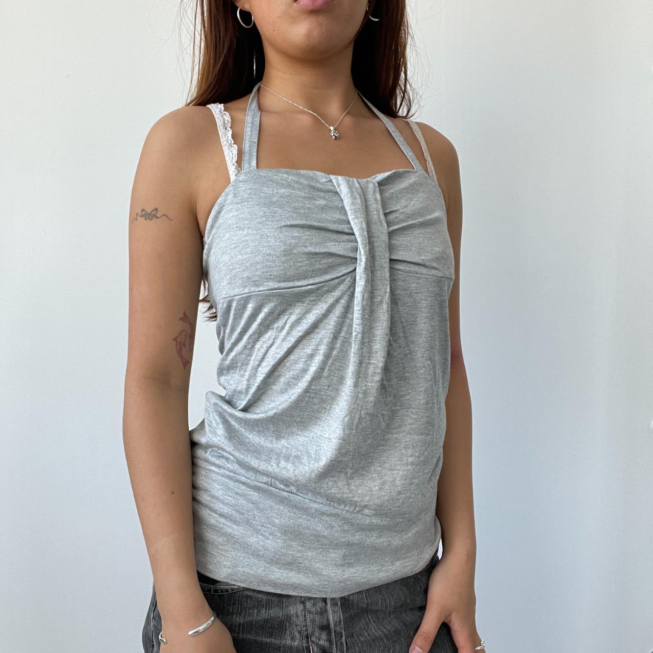 Grey Halter Neck Vest Top