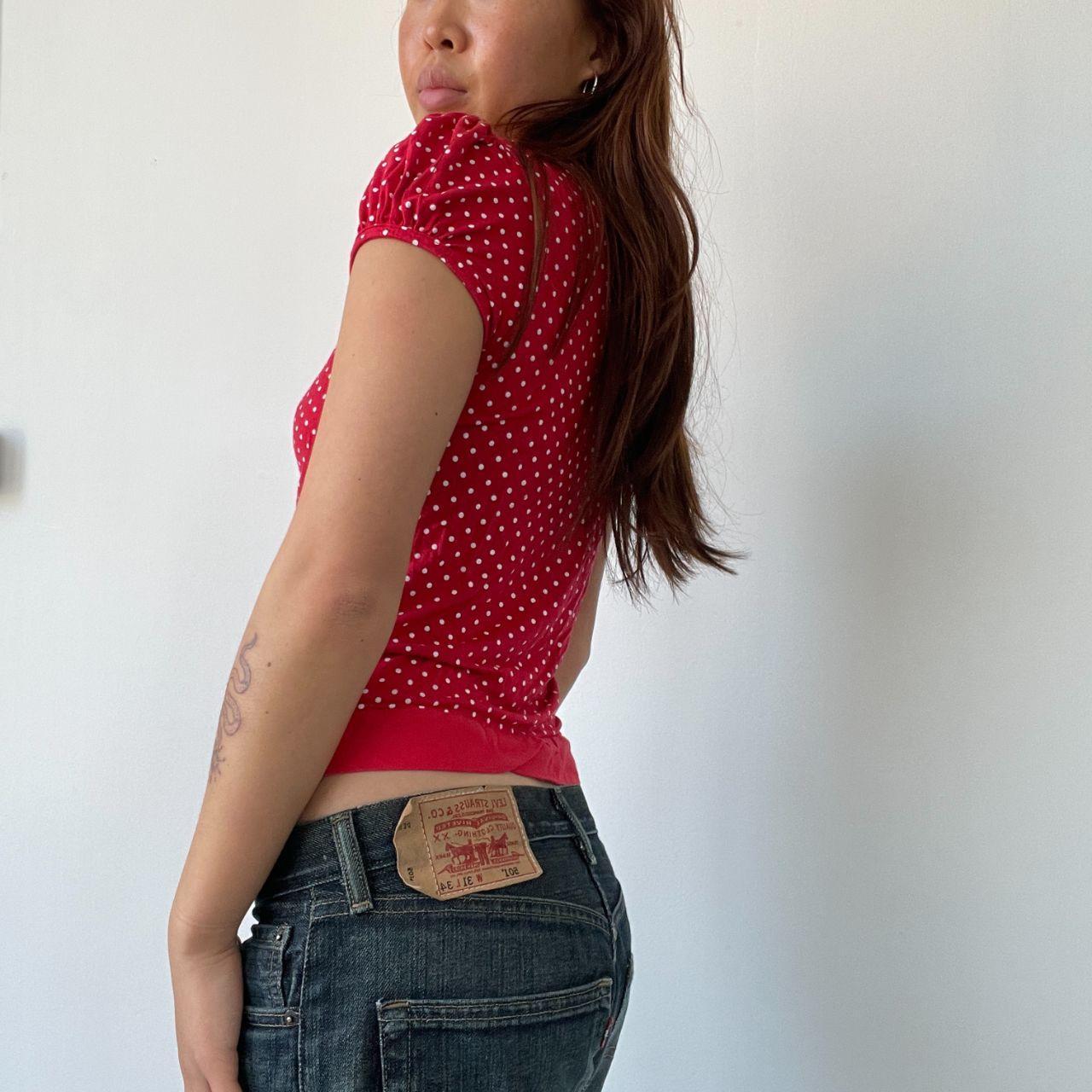 Red Polka Dot Babydoll Top