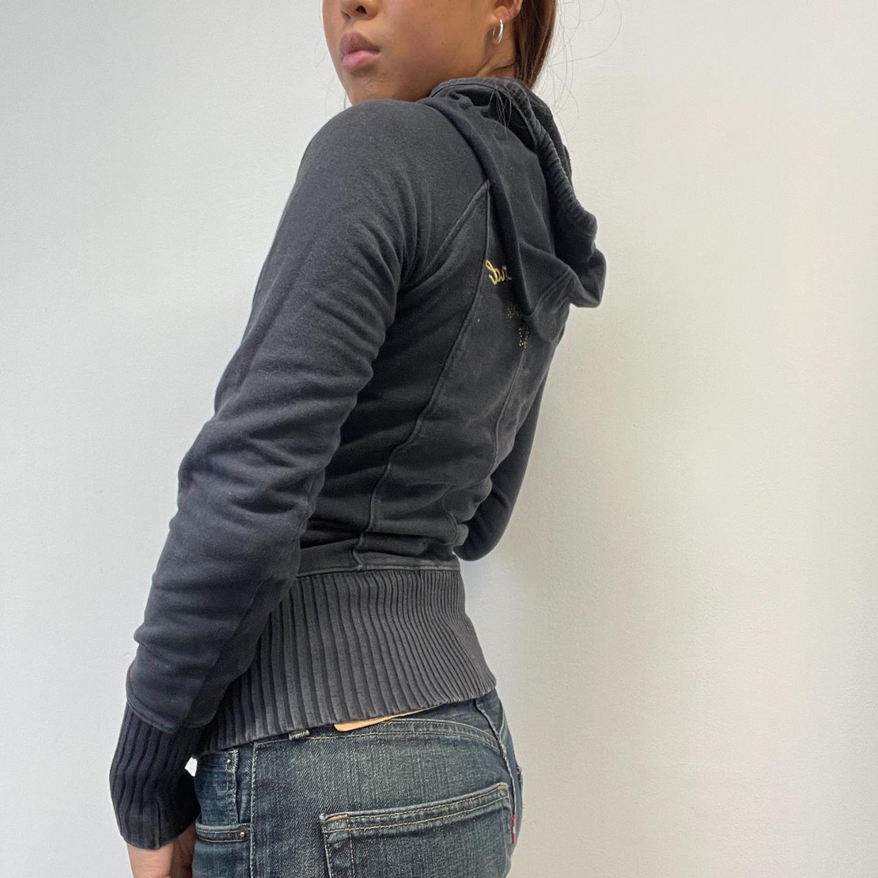 Black Washed Ribbed Hoodie