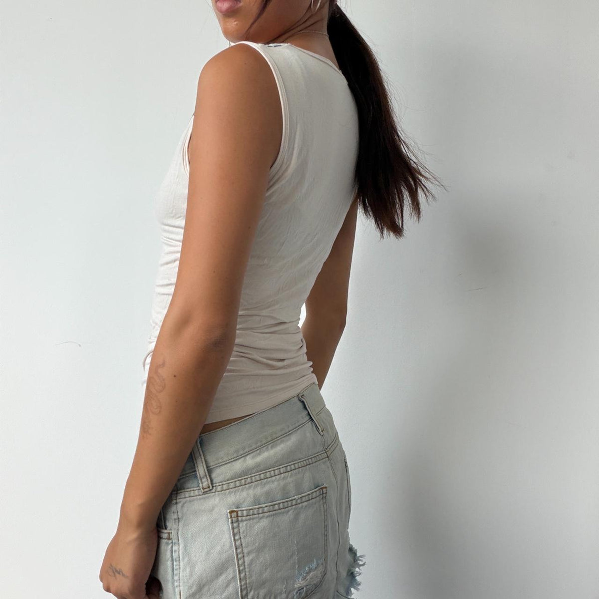 Vintage Beige Floral Lace Top
