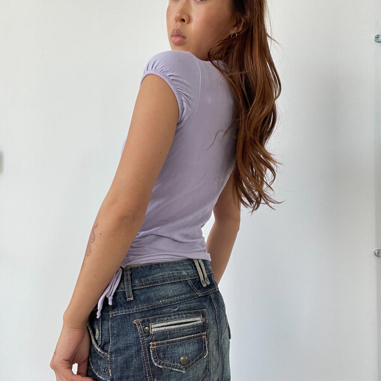 Lilac Rouched Baby Tee