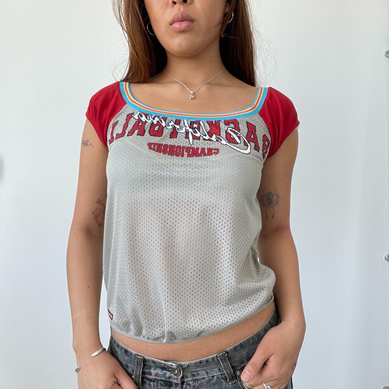 Red/Grey Sporty Graphic Baby Tee