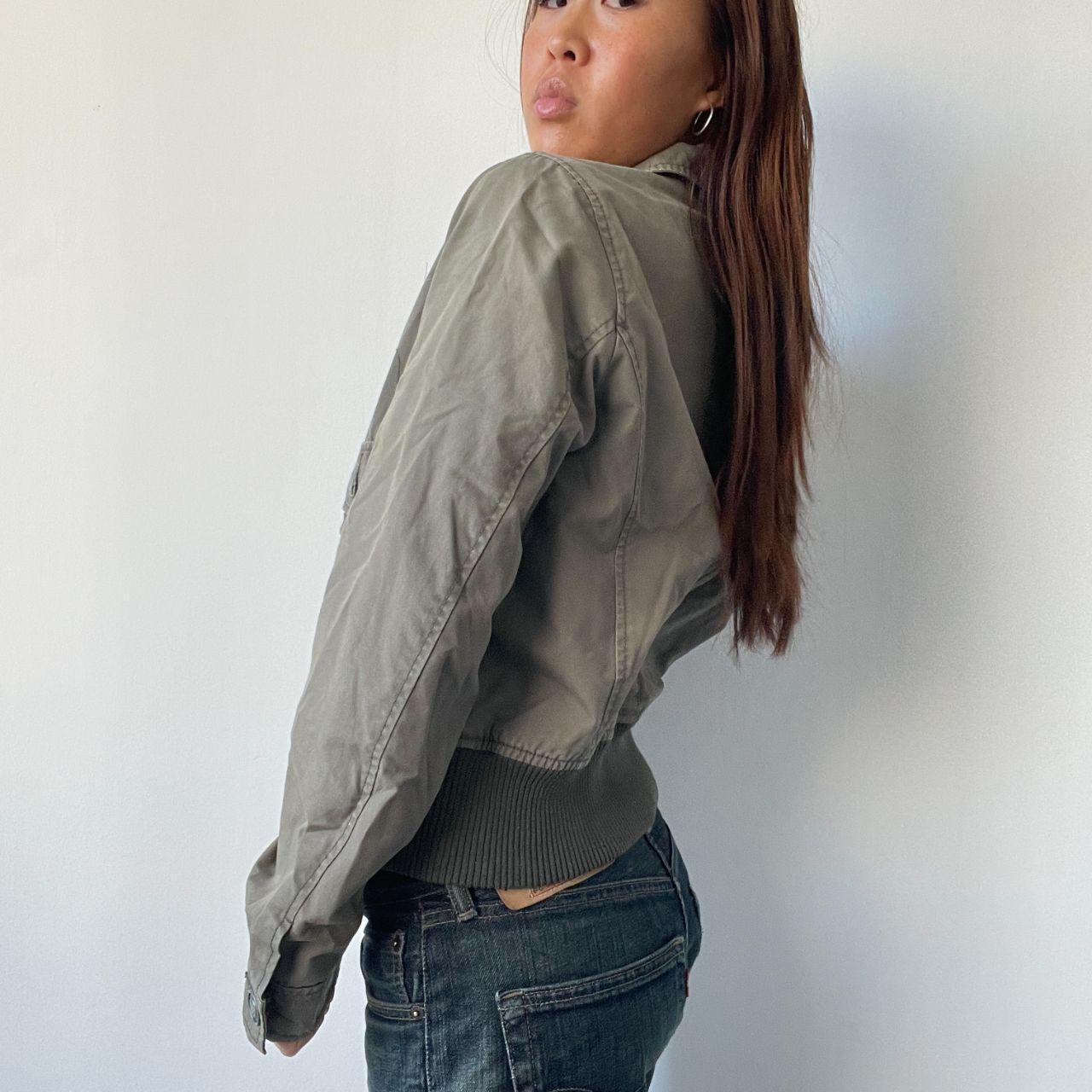 Khaki Zip Up Utility Jacket