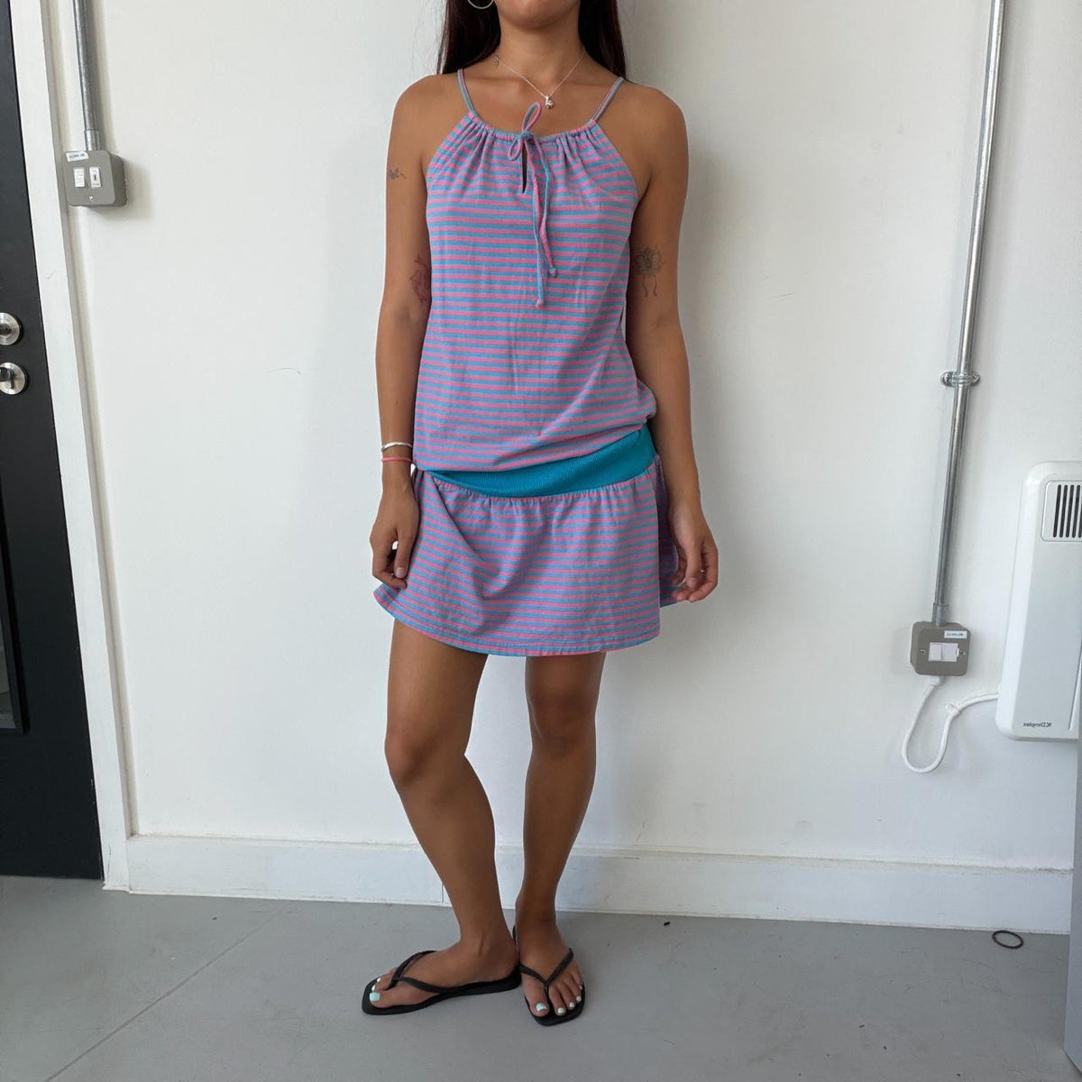Vintage Striped Mini Dress