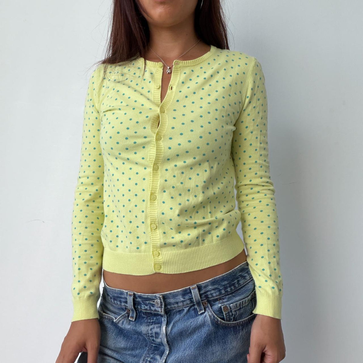 Vintage Yellow Polka Dot Cardigan