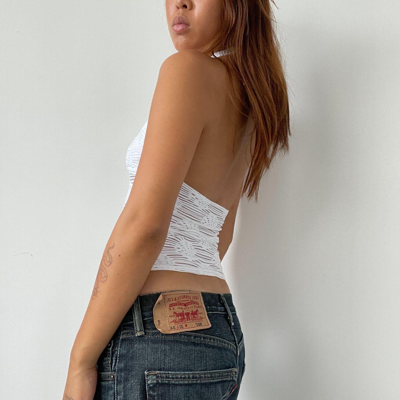 Vintage White Halter Neck Top