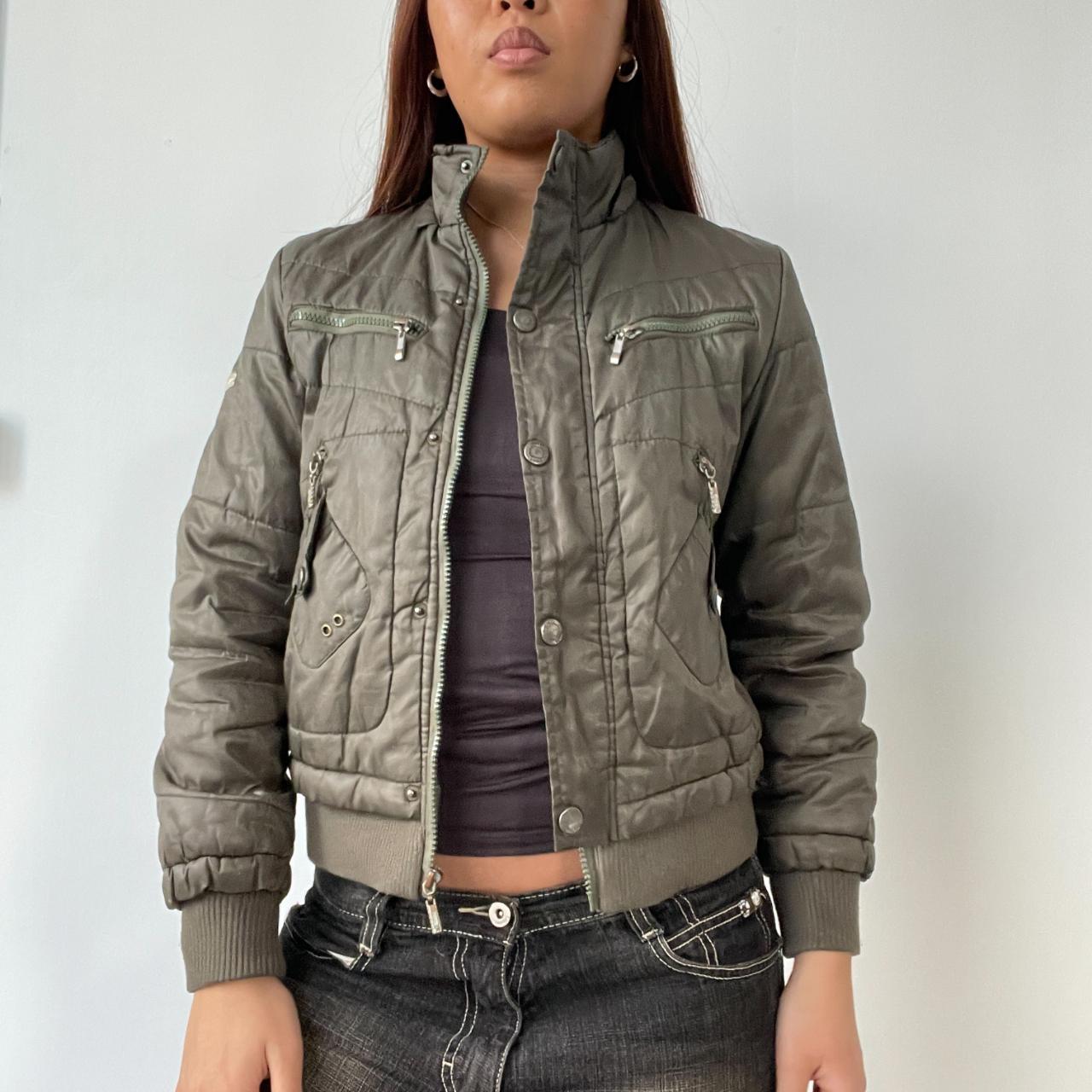 Khaki Utility Puffer Jacket