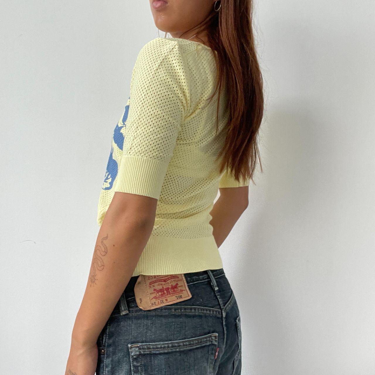 Vintage Yellow Mesh Cop Copine Top