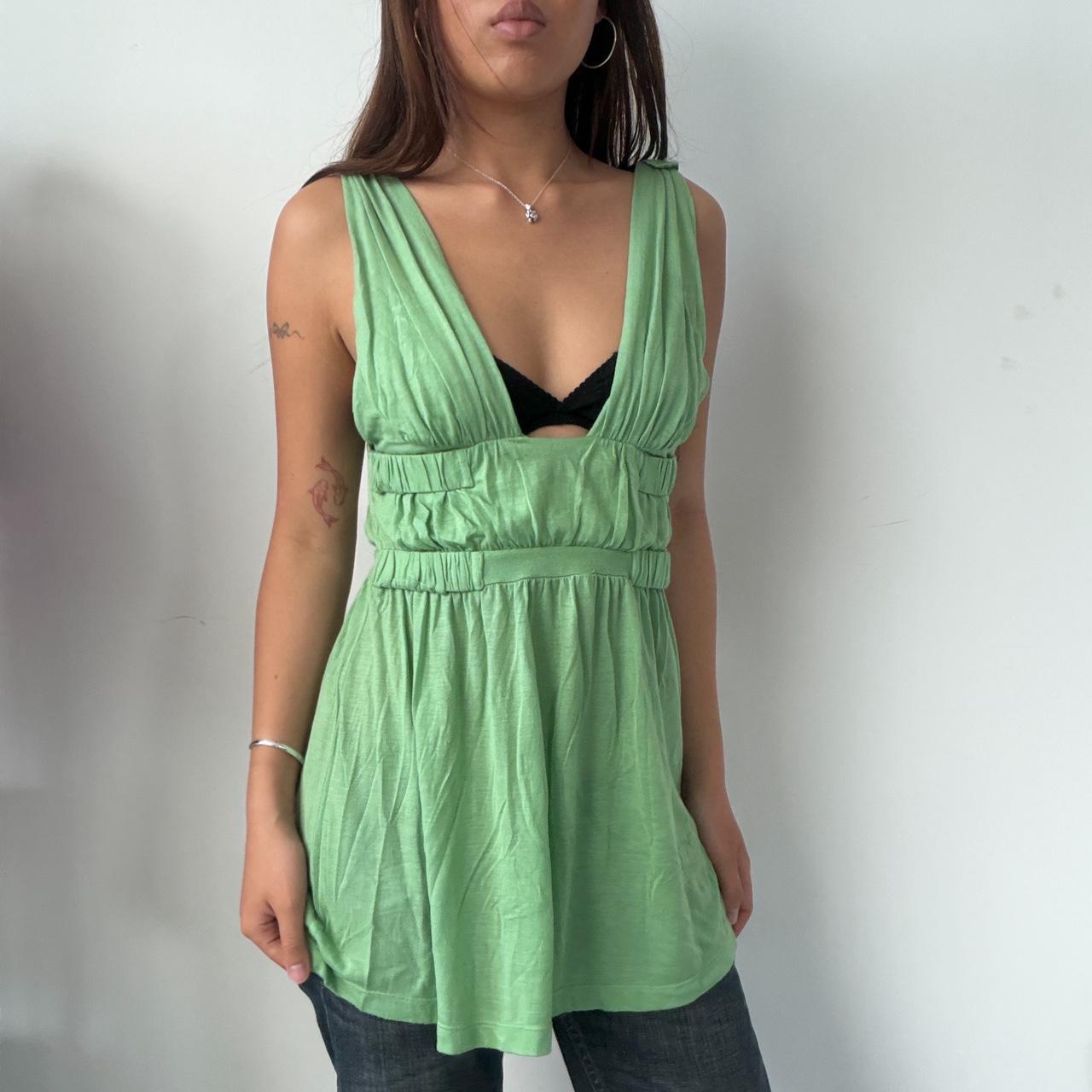 Vintage Green Flowy Top