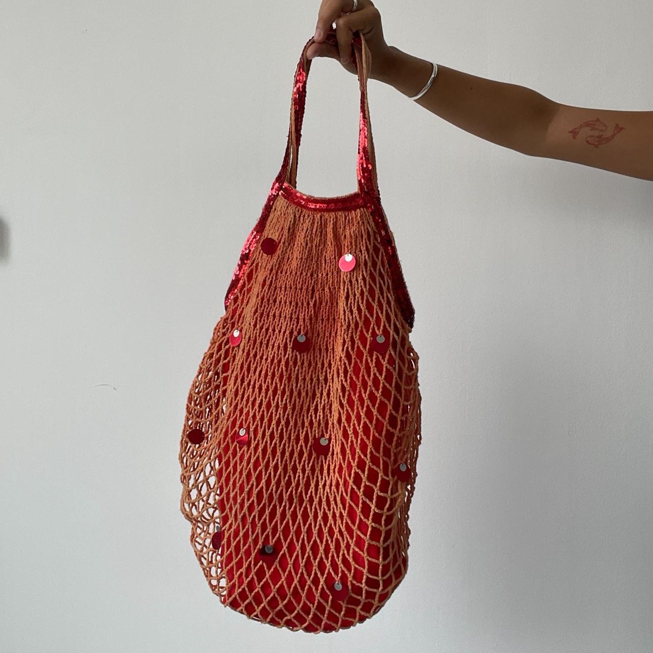 Vintage Orange Crochet Bag