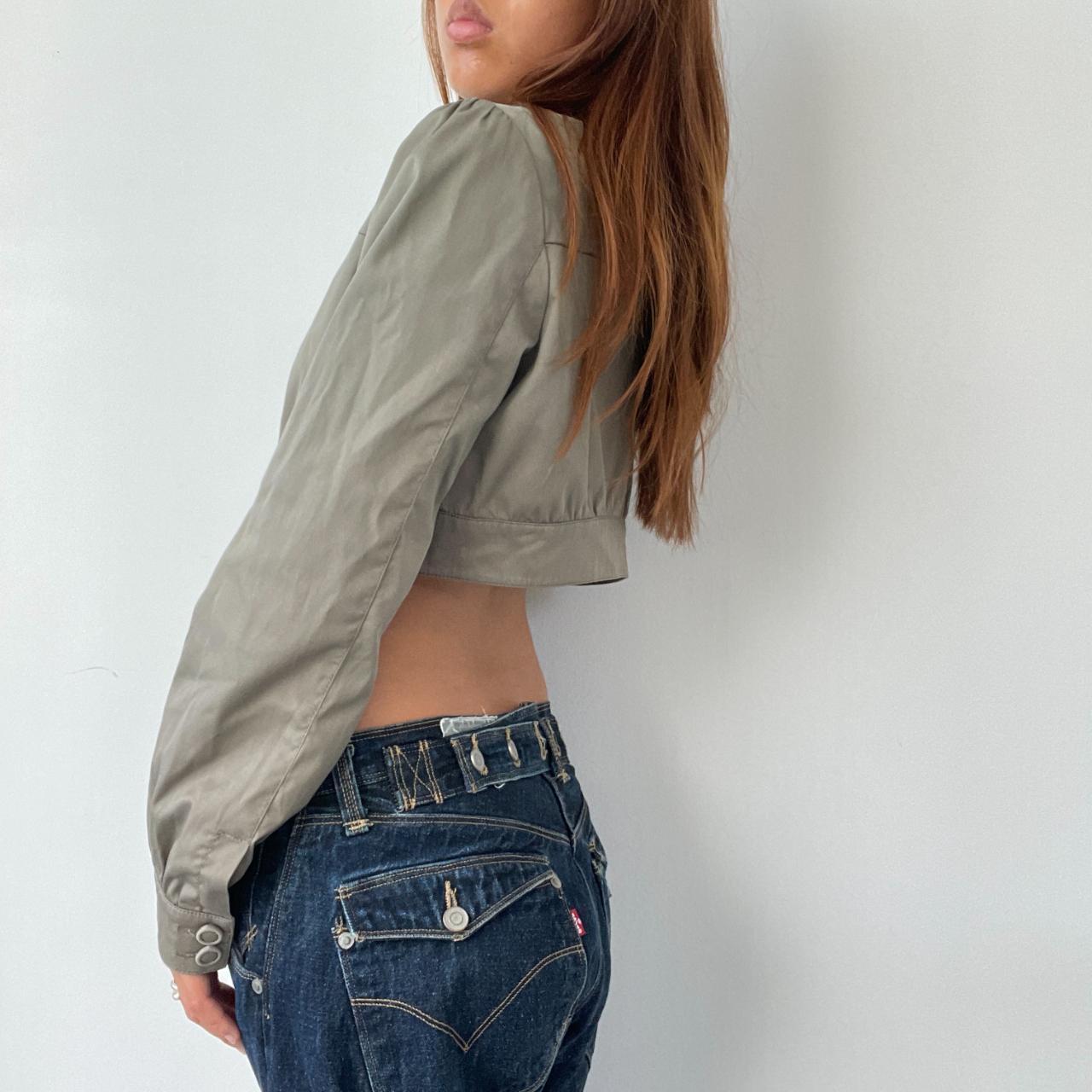 Vintage Cropped Collared Jacket