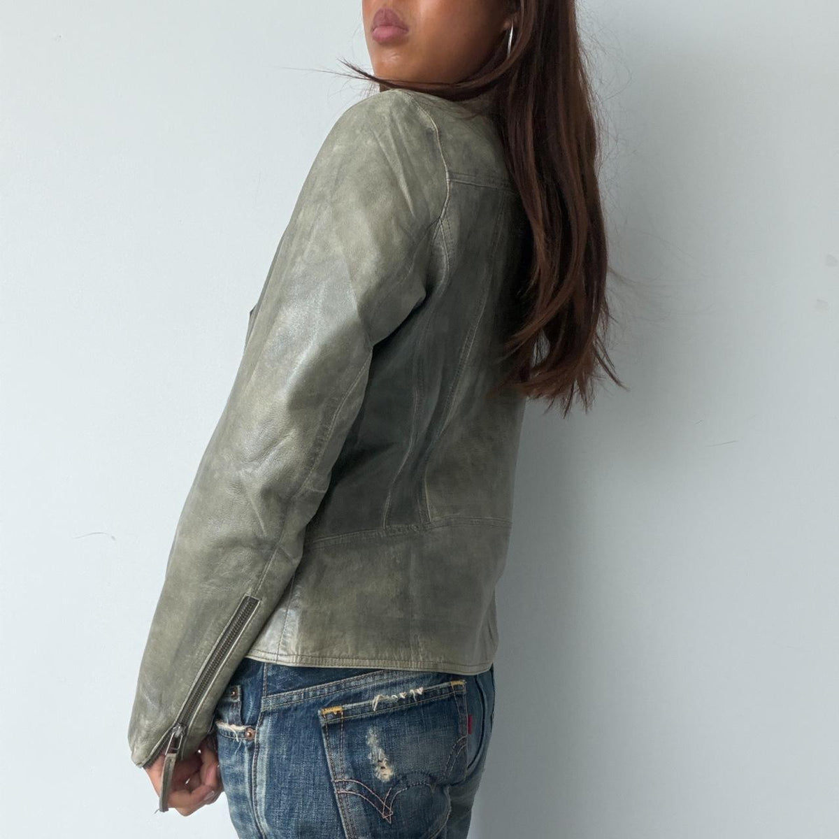 Vintage Leather Military Jacket