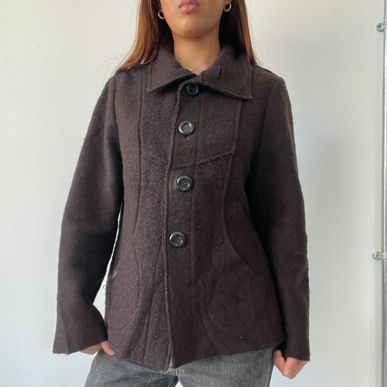 Brown Structured Collared Jacket