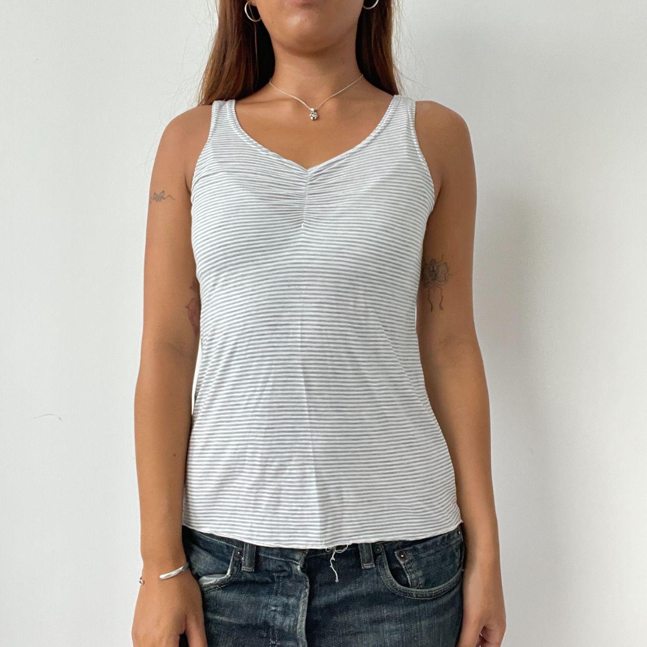 Vintage Stripe V Neck Top