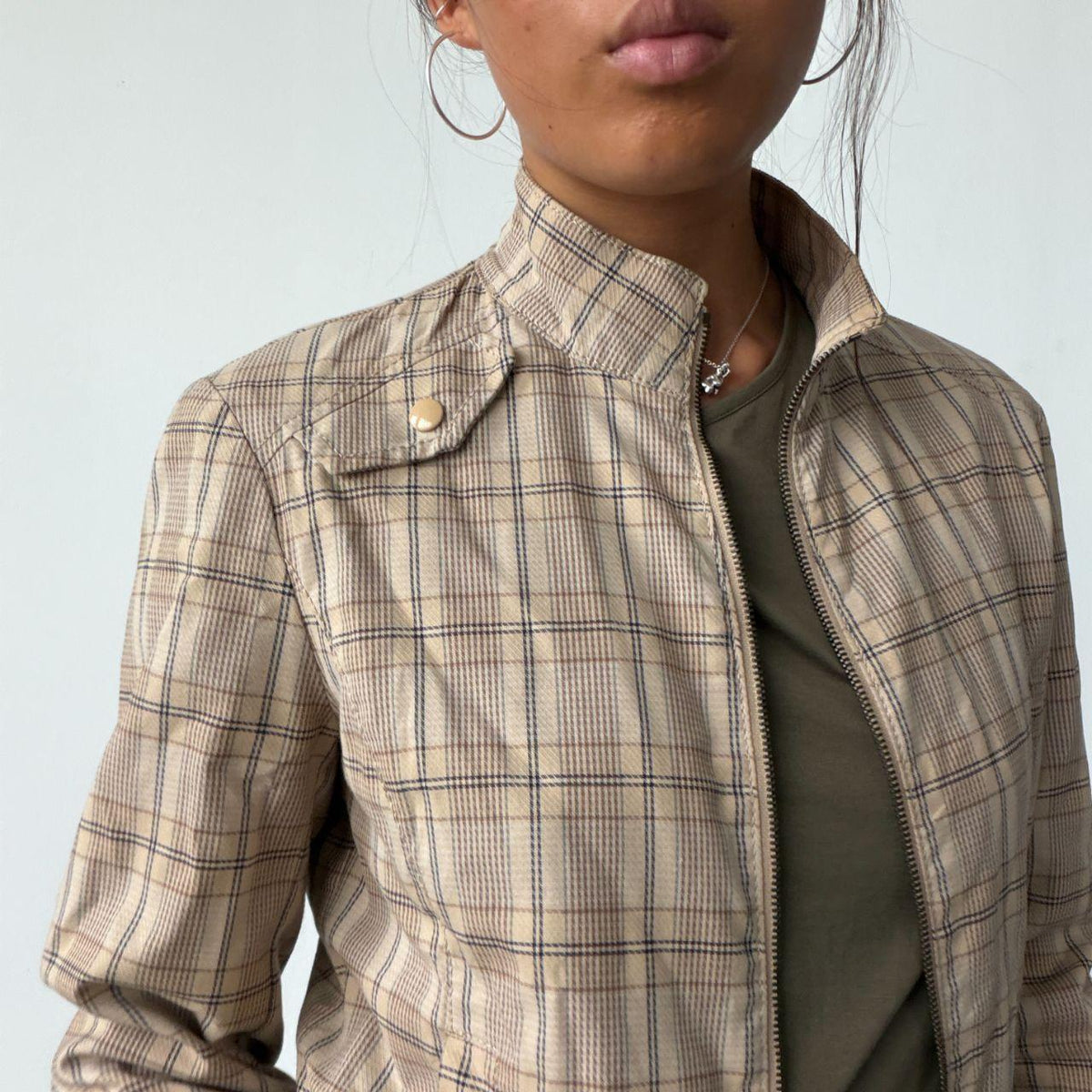 Vintage Checkered Utility Jacket