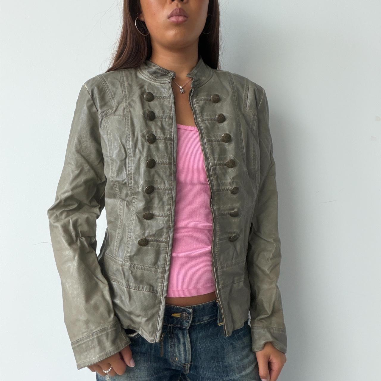 Vintage Leather Military Jacket