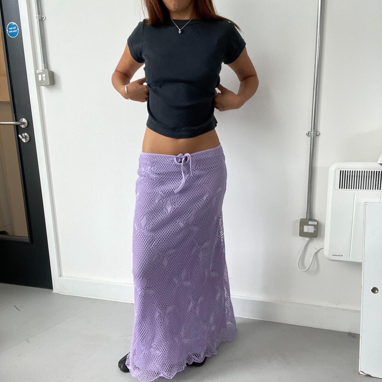 Vintage Crochet purple maxi skirt