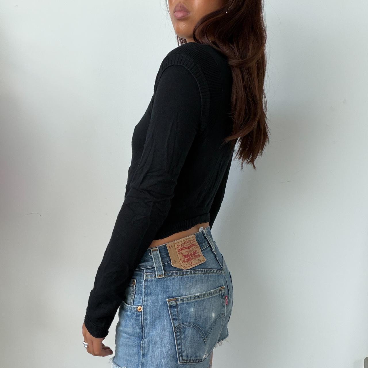 Vintage Black Cropped Cardigan