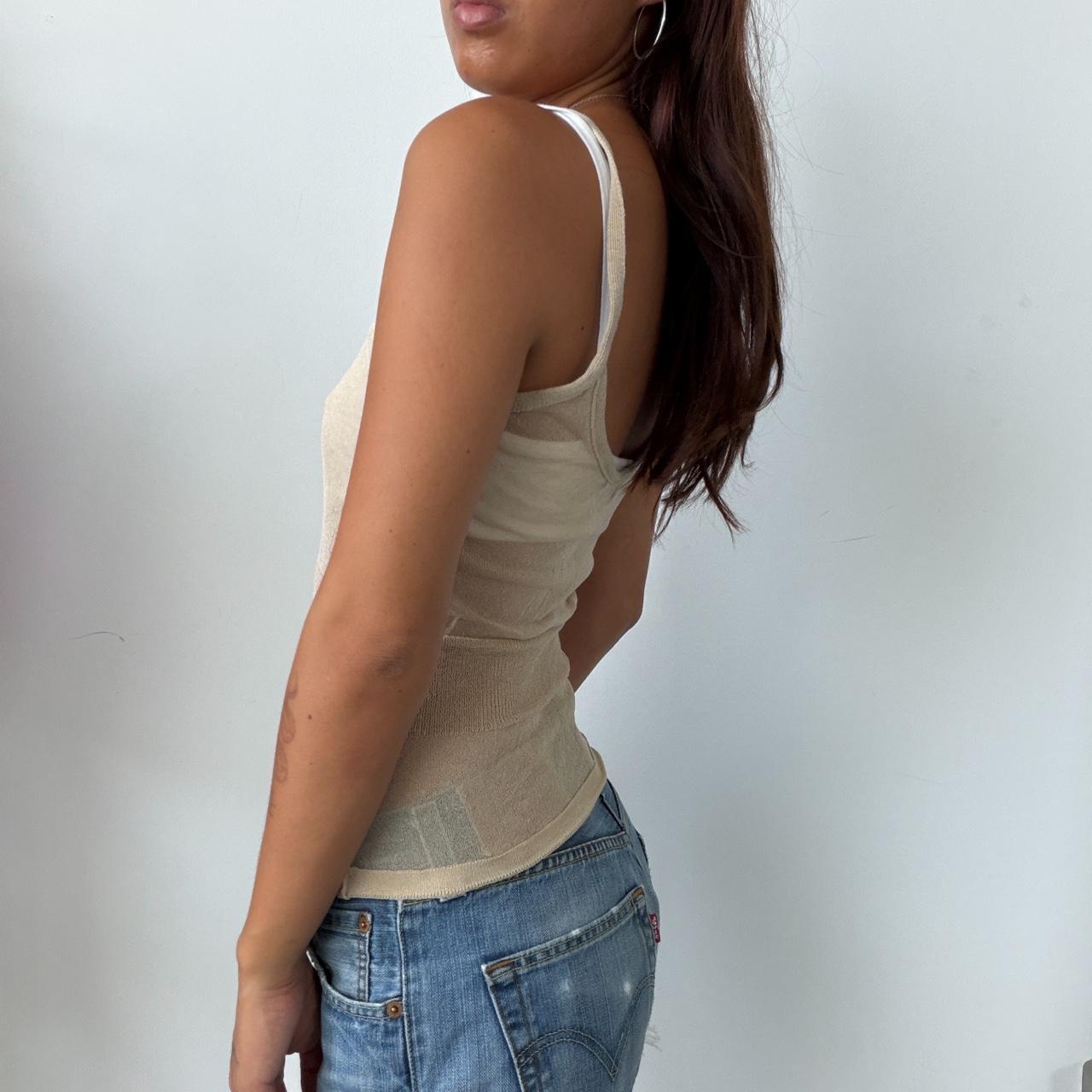 Vintage Beige Sheer Top