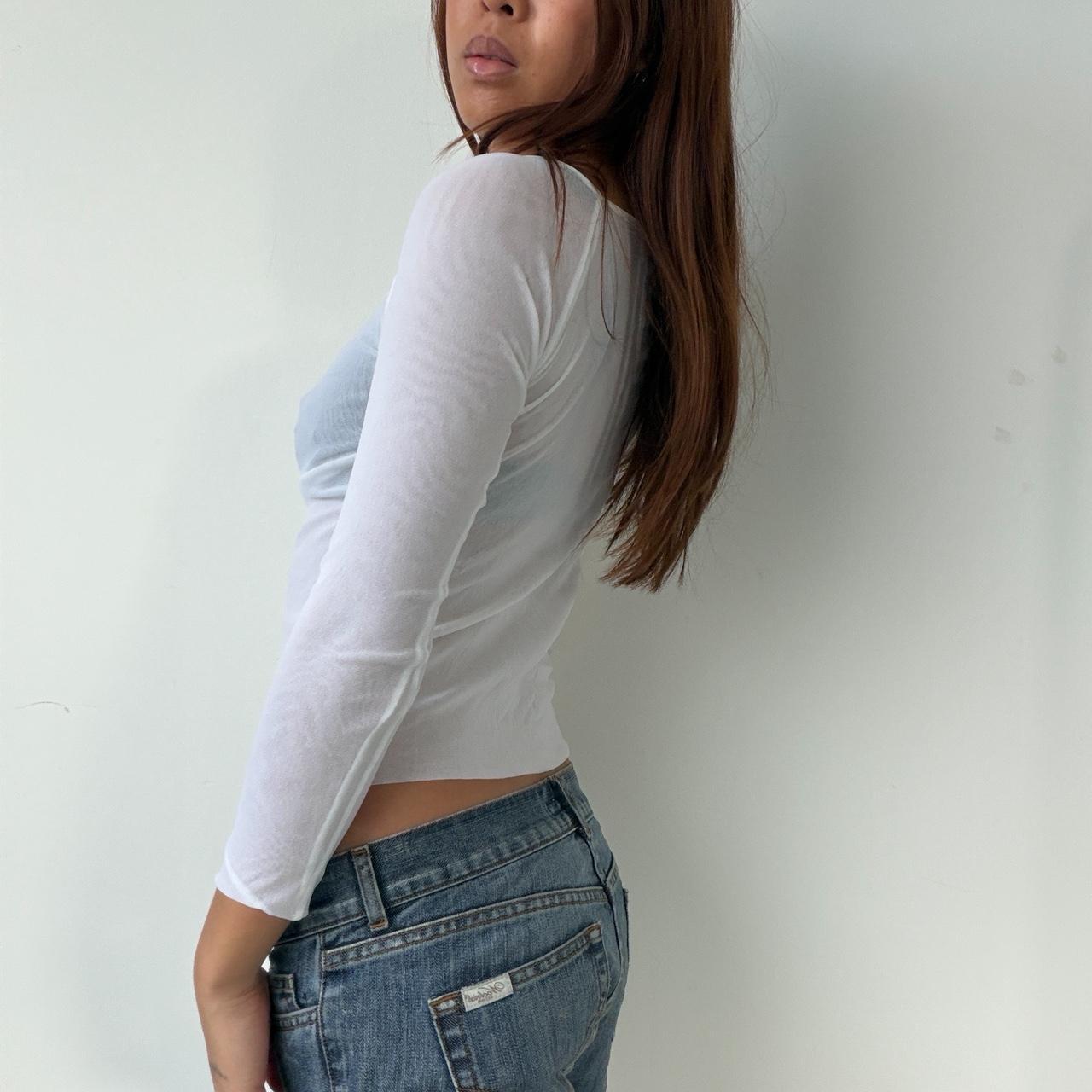 Vintage White Mesh Top