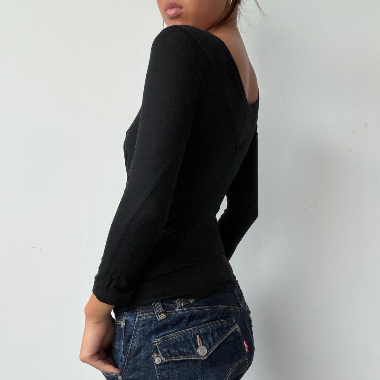 Vintage Black Gathered Top