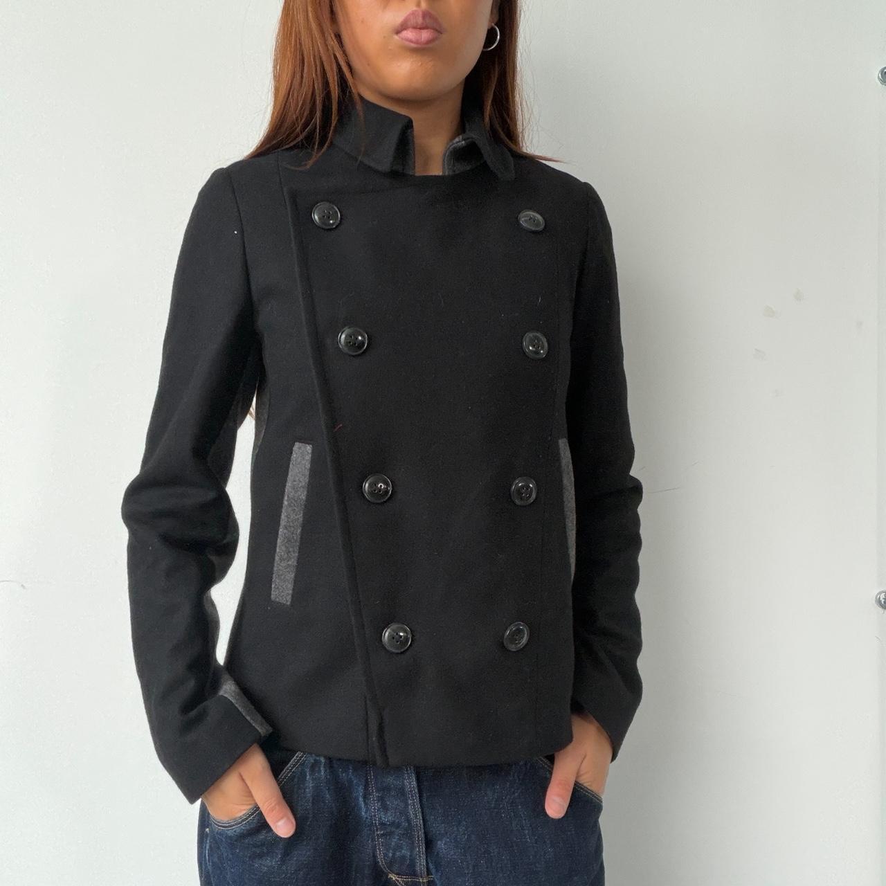 Vintage Black Wool Peacoat
