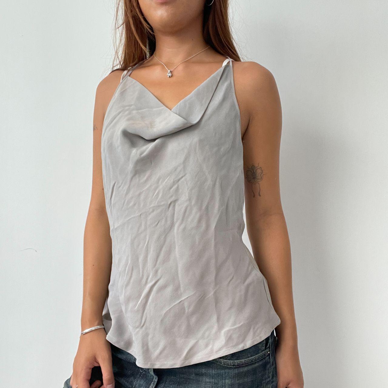 Vintage Grey Cowl Neck Top
