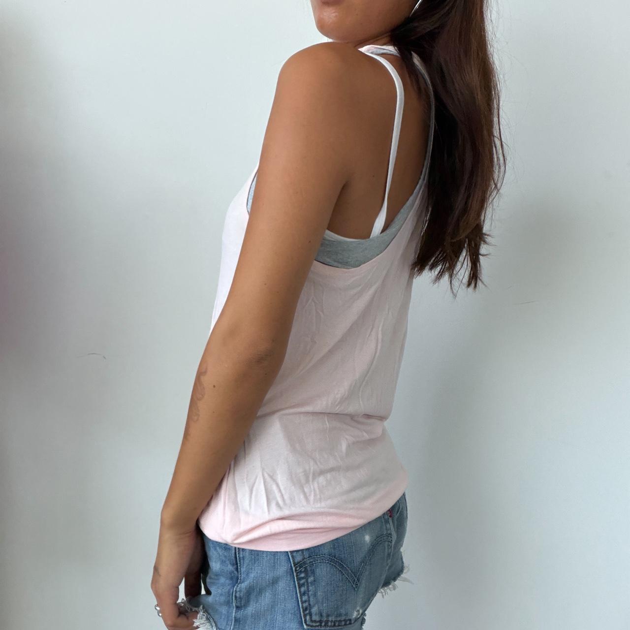 Vintage Grey Pink Layered Top