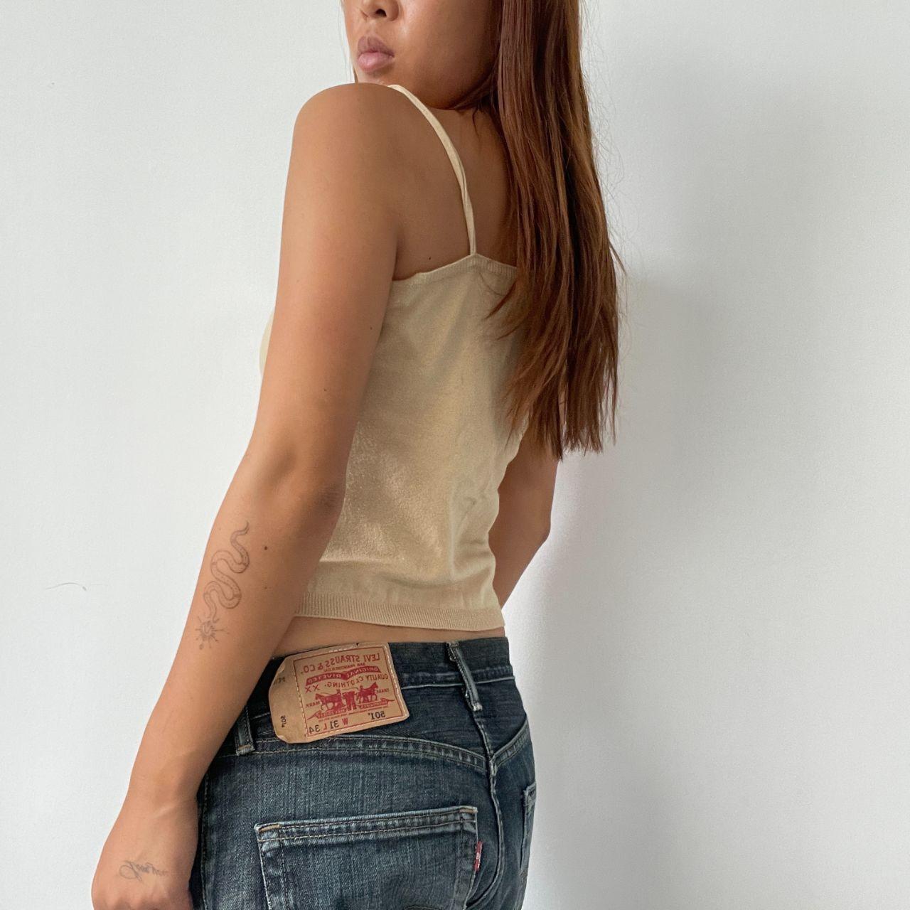 Vintage Beige Asymmetric Top