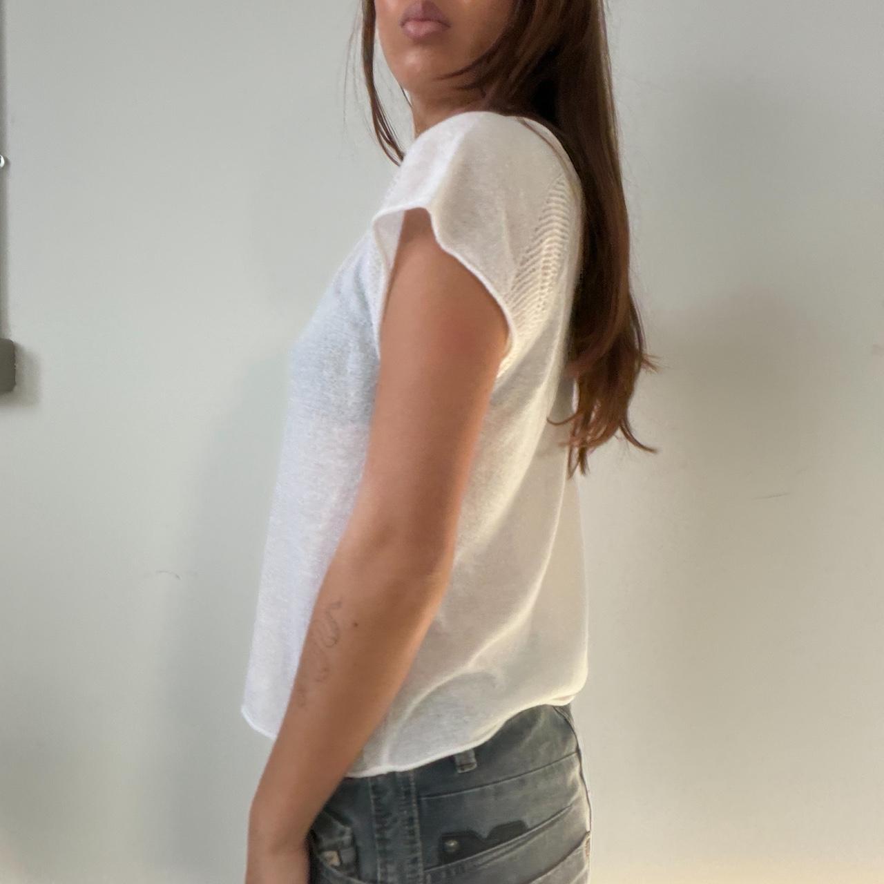 Vintage White Sheer Knit Top