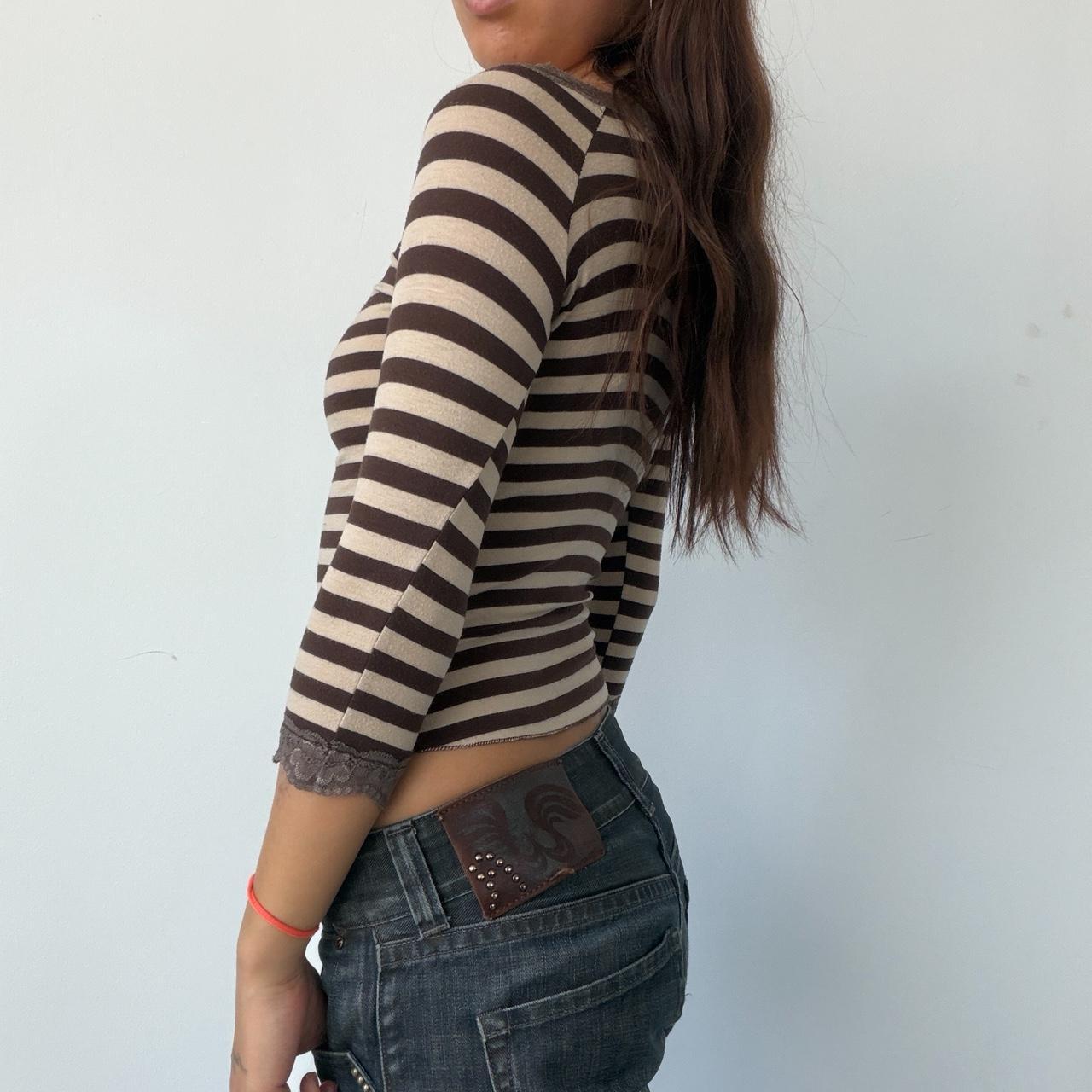 Vintage Brown Stripe Top