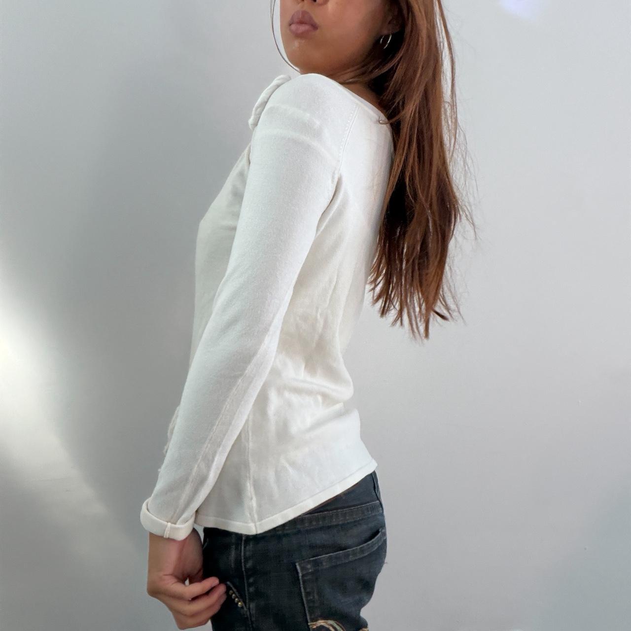 Vintage White Rose Knit Top