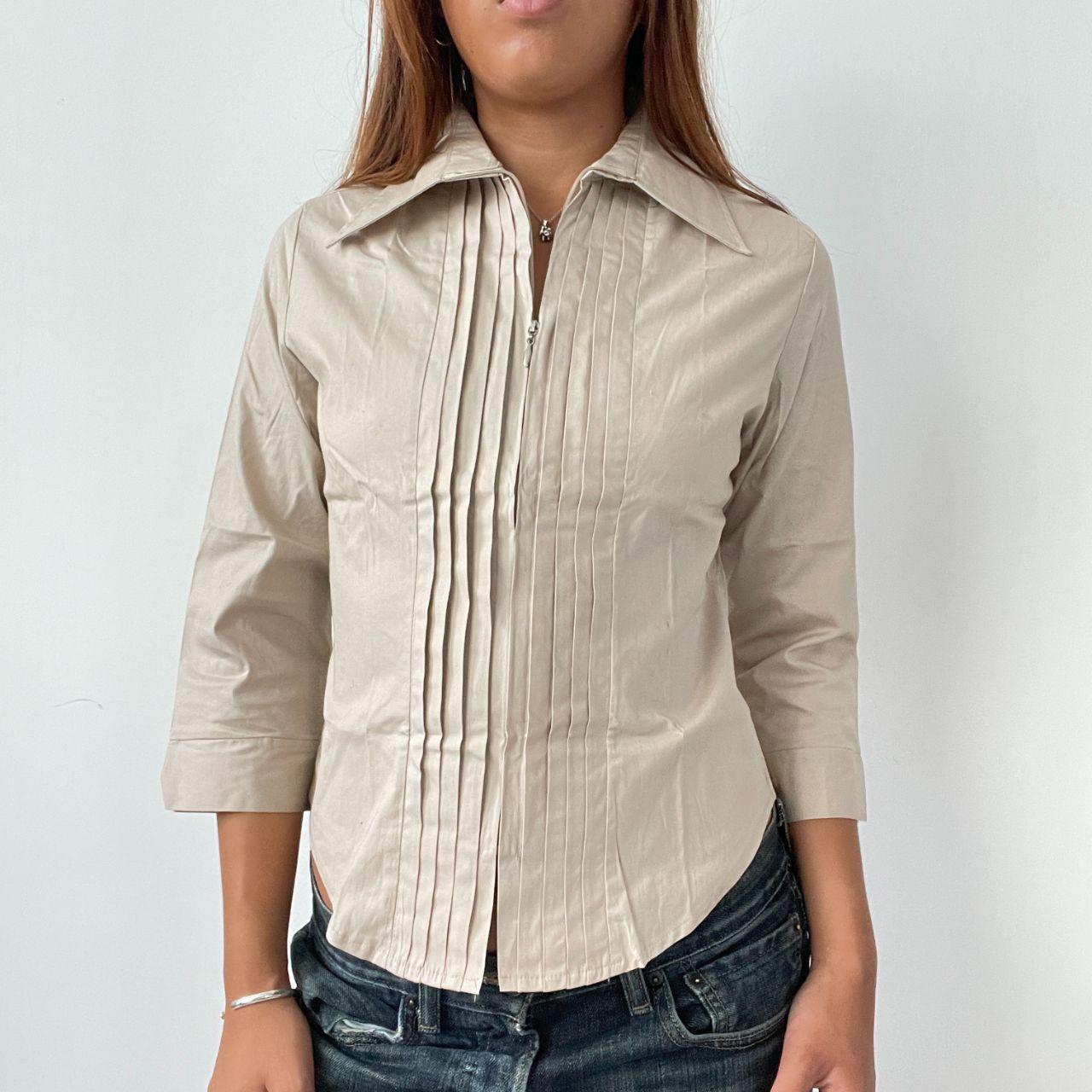 Vintage Beige Shirt Top