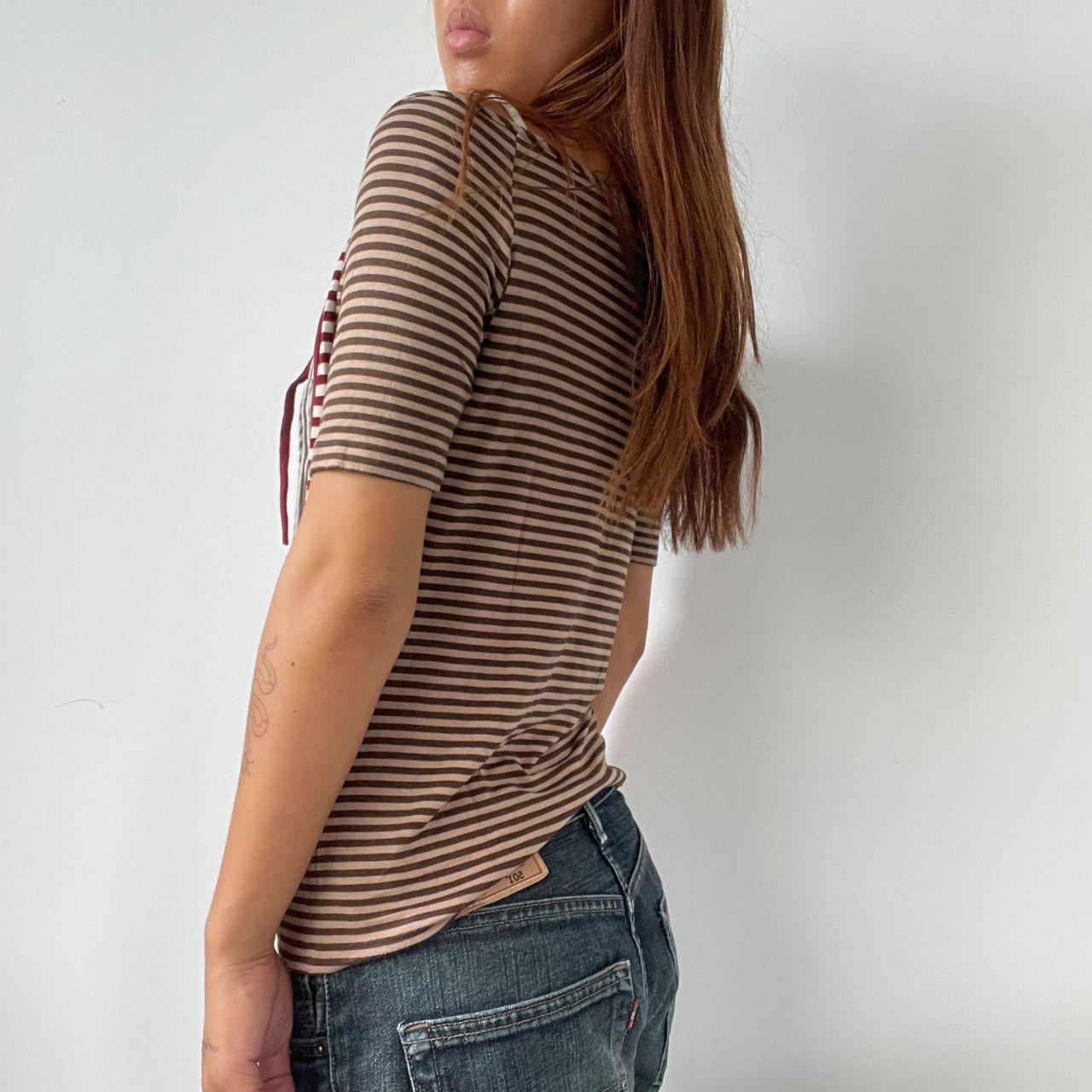Brown Stripe Cop Copine Top